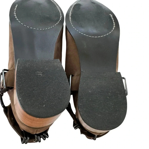 Grey City Suede Leather Willa Cutout Harness Ankle Boots Brown Size 8 - Picture 8 of 10